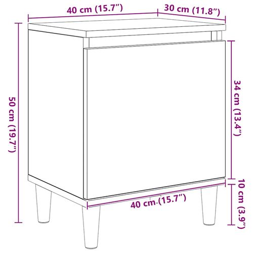 Szafka Nocna Czarny dąb 40 x 30 x 50 cm Materiał drewnopochodny na Arena.pl