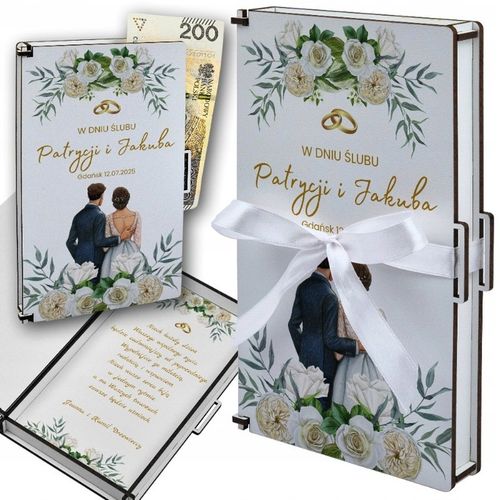 PREZENT NA ŚLUB - PUDEŁKO NA PIENIĄDZE dla pary młodej pamiątka ślubu na Arena.pl