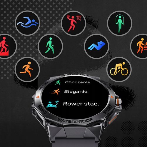 SMARTWATCH ZEGAREK MĘSKI MENU PL SPORT PULS ROZMOWY SMART WATCH na Arena.pl