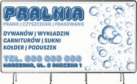 BANER REKLAMOWY 130x80cm różne wzory projekt w cenie PRALNIA PRASOWANIE