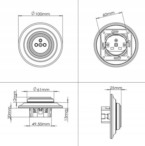 Gniazdko Gniazdo ceramiczne podtynkowe białe retro na Arena.pl