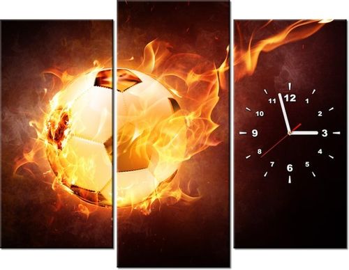 90CM 70 ZEGAR 3 ELEM PIŁKA OGNIU SCIENNY DRUK na Arena.pl