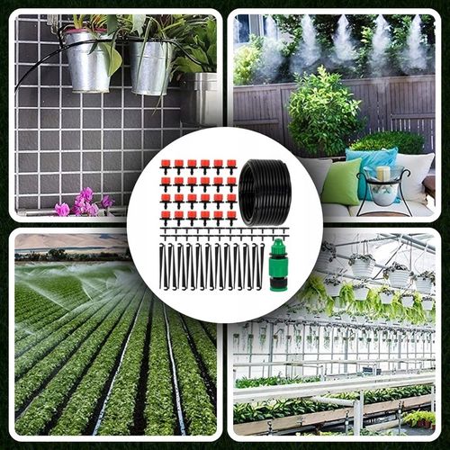 ZESTAW DO NAWADNIANIA KROPELKOWEGO SYSTEM DO KWIATKÓW ROŚLIN 25m + 24dysze na Arena.pl