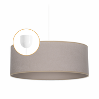 LAMPA WISZĄCA SUFITOWA ŻYRANDOL ABAŻUR NOWOCZESNA BEŻ 40 cm E27 LED KABEL