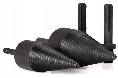 ZESTAW ŚWIDRÓW DO ŁUPANIA DREWNA WIERTŁA STOŻEK x2 ROZŁUPYWANIA SZCZYPANIA na Arena.pl