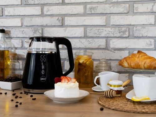 CZAJNIK ELEKTRYCZNY BEZPRZEWODOWY SZKLANY 1L PANEL DOTYKOWY 1100W na Arena.pl