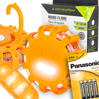 FLARA LAMPA OSTRZEGAWCZA LED KOGUT MAGNES BATERIE W ZESTAWIE WODOODPORNA