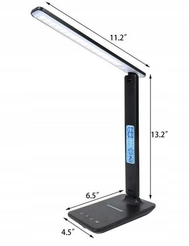 Lampka biurkowa LED lampa na biurko WYŚWIETLACZ LED Zegar Data 5 na Arena.pl