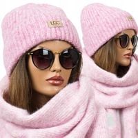 CZAPKA DAMSKA CIEPŁA Zimowa Beanie MODNA Wywijana brązowa KOLORY