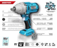 DEDRA DED7157 KLUCZ UDAROWY 600 Nm BEZSZCZOTKOWY