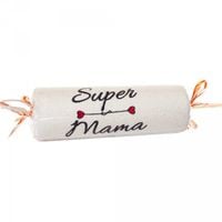 Ręcznik ecru cukierek z haftem "Super Mama"