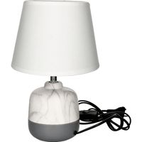 Lampka stołowa SINOPE szaro-biała klosz beż E14 Vitalux