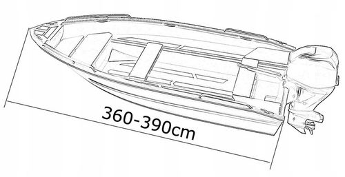 Pokrowiec plandeka osłona przykrycie na łódź łódkę wędkarską 110g 360-390cm na Arena.pl