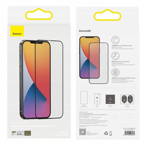 Baseus 2x Hartowane Szkło 0,23mm do iPhone 12 Mini na Arena.pl