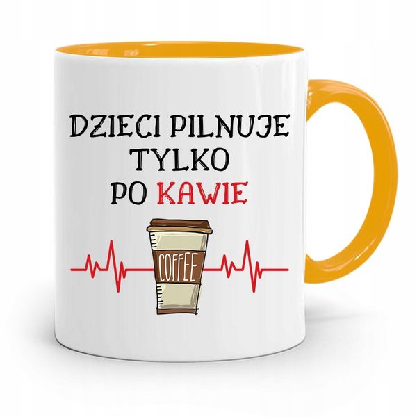 Dla Niani Opiekunki Kubek Żółty Na Prezent Z Nadrukiem Ze Zdjęciem zdjęcie 1