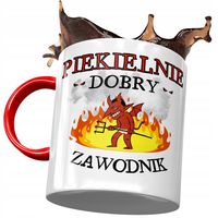 Kubek Czerwony Dla Zawodnika Piekielnie Dobry Z Nadrukiem Ze Zdjęciem