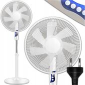 WENTYLATOR WIATRAK STOJĄCY PODŁOGOWY MOCNY BIAŁY CICHY 3 TRYBY 50W 127cm