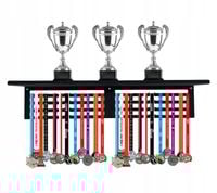 Wieszak na medale uchwyt ścienny z półką na puchary 60cm metalowy 16