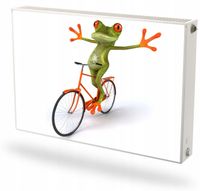 Mata magnetyczna magnes ozdobny na grzejnik pod wymiar ZABAWNA ŻABA ROWER