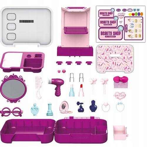 TOALETKA LUSTRO DUŻA SALON PIĘKNOŚCI MAKIJAŻ SUSZARKA WALIZKA 2w1 XL WOOPIE na Arena.pl