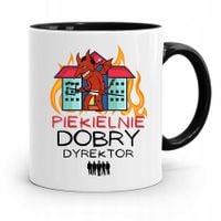 Dla Dyrektora Kubek Czarny Piekielnie Dobry Z Nadrukiem Ze Zdjęciem