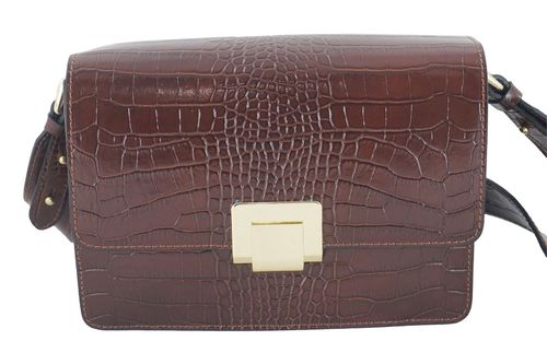 Modna torebka skórzana - CROCO - Brązowa na Arena.pl