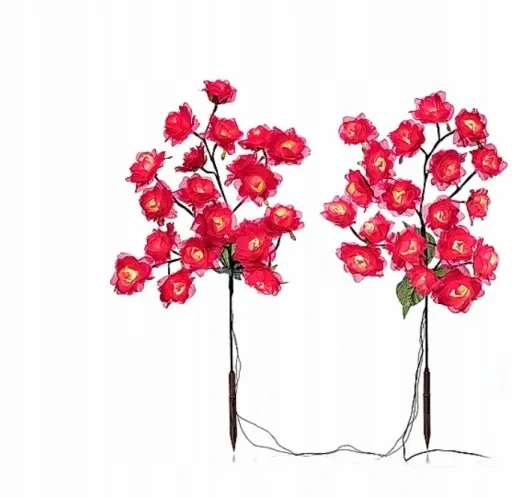 Lampki Ogrodowe LED Krzew Róży 2 szt, 40 Diod zdjęcie 2