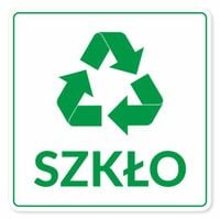 NAKLEJKA SZKŁO na KOSZ ODPADY do segregacji śmieci 20 cm