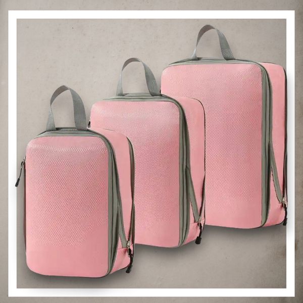 Organizer Kompresyjny  Zestaw 3 Szt     Różowy zdjęcie 7