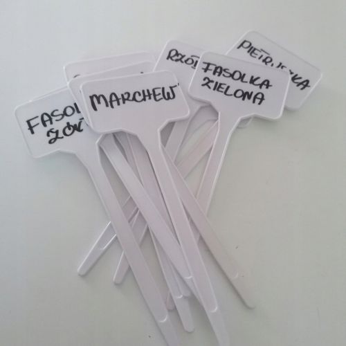 60x ETYKIETY TABLICZKI DO ROŚLIN SADZONEK + MARKER na Arena.pl