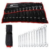 Zestaw klucze 2 stronne oczkowe odgięte12 elementów KD10927