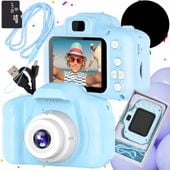 APARAT Fotograficzny CYFROWY DLA Dziecka DZIECI NIEBIESKI gry + KARTA 32GB