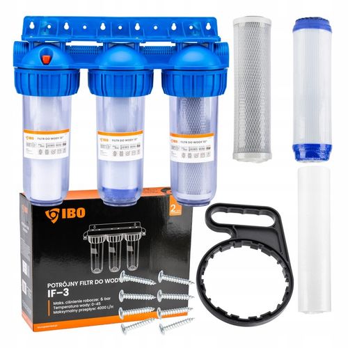 FILTR DO WODY WSTĘPNY KORPUS OBUDOWA FI 1'' GW 3-STOPNIOWY +WKŁADY na Arena.pl
