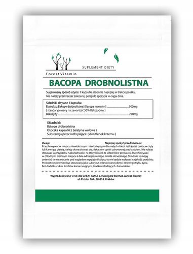 BAKOPA BACOPA MONNIERI 120kaps 500mg STRES PAMIĘĆ na Arena.pl
