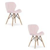 Krzesło tapicerowane skandynawskie różowe LAGO 2 szt. loft nowoczesne