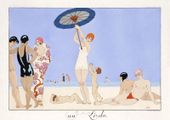 Plakat 29,7x21cm Au Lido Plate no.14, Barbier Vintage do Salonu