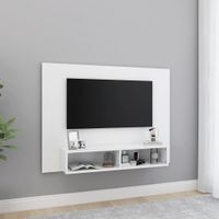 Wisząca szafka pod TV, biała, 120x23,5x90 cm