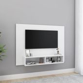 Wisząca szafka pod TV, biała, 120x23,5x90 cm