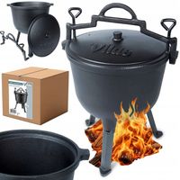 Kociołek ŻELIWNY garnek myśliwski węgierski pieczonki prażone ognisko 10L