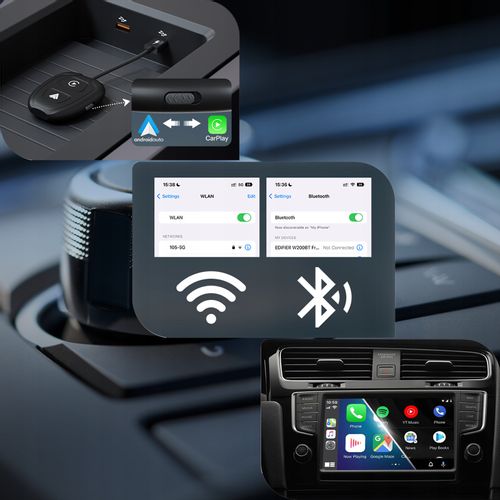 2 W 1 BEZPRZEWODOWY ANDROID AUTO i CARPLAY iPHONE ADAPTER WIFI BT na Arena.pl
