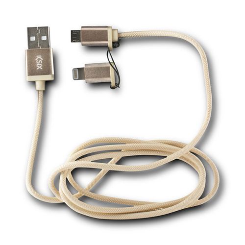 Kabel USB do Micro USB i Lightning Złoty na Arena.pl