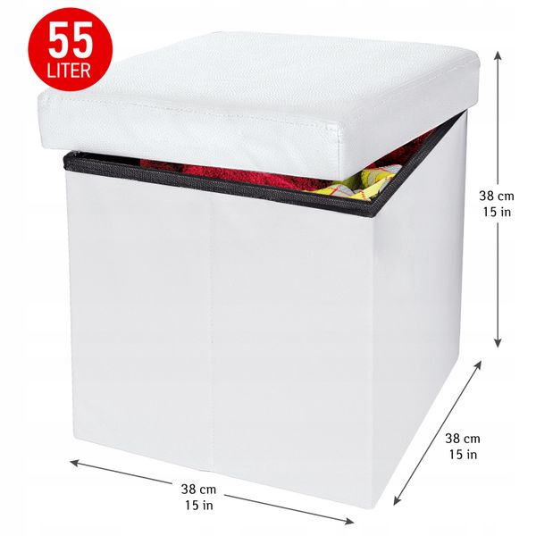 Tatkraft Blanc składany puf ze schowkiem WYPRZEDAŻ zdjęcie 5