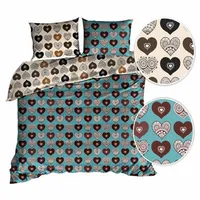 Pościel bawełna satyna 160x200cm DWUSTRONNA - SERDUSZKA