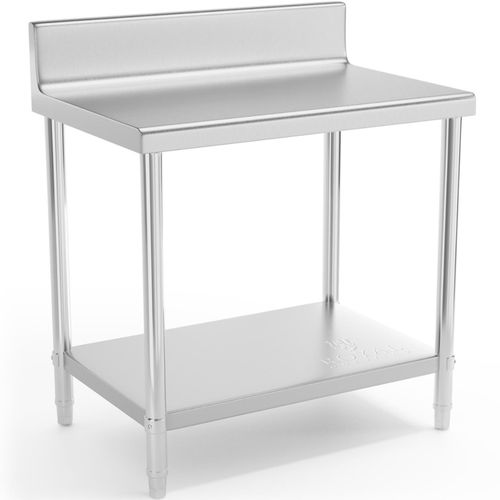 Stół blat roboczy stalowy nierdzewny przyścienny z rantem i półką 90x60cm na Arena.pl