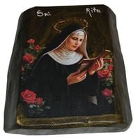 Ikona Święta Rita patronka od spraw beznadziejnych, przy ciężkich chorobach