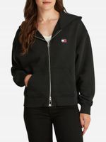 TOMMY JEANS bluza damska, rozpinana, czarna, L