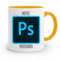 Kubek Żółty Prezent Dla Grafika Mistrz Photoshopa Z Nadrukiem Ze Zdjęciem