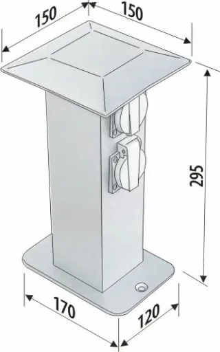 Elektryczny Słupek Ogrodowy z Gniazdami Zasilający zdjęcie 2