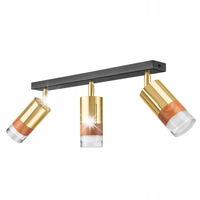 PLAFON LAMPA SUFITOWA LAMKUR AURORA 43692 ZŁOTY CZARNY