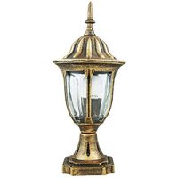Ogrodowa LAMPA stojąca FLORENCJA 302588 Polux zewnętrzna OPRAWA metalowa latarenka outdoor IP43 patyna przezroczysta